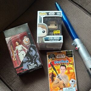 Star Wars Collectible Set with Lightsaber and Figures